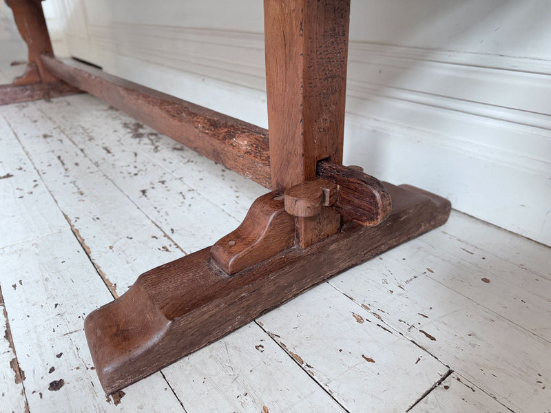 A Late 18th C/Early 19th C English Oak Trestle Table