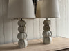 A Pair of 'Spine' White Ceramic Lamps by Anna Scholz