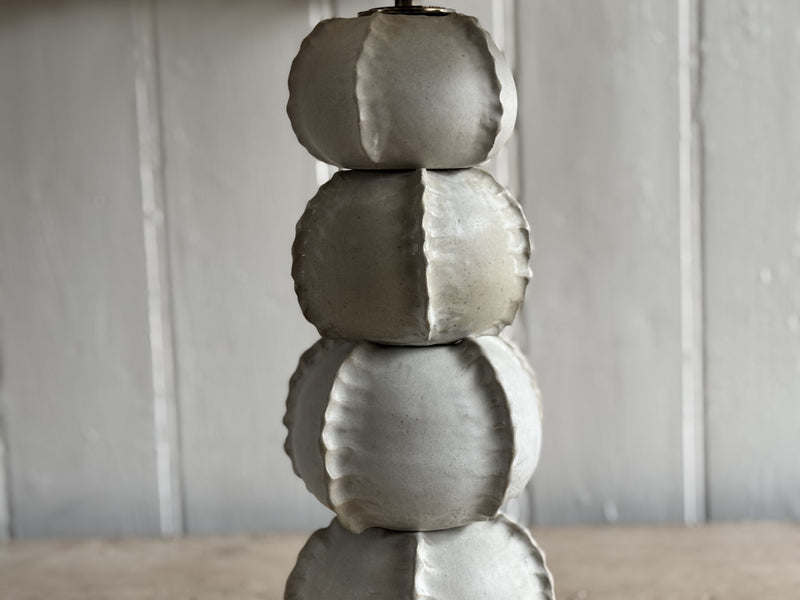 A Pair of 'Spine' White Ceramic Lamps by Anna Scholz