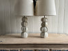 A Pair of 'Spine' White Ceramic Lamps by Anna Scholz