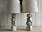 A Pair of 'Spine' White Ceramic Lamps by Anna Scholz