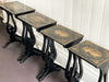 An Antique Nest of Black Lacquer Chinoiserie Tables