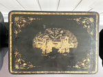 An Antique Nest of Black Lacquer Chinoiserie Tables