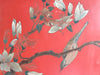 A Red Lacquered 1920's Chinese Export Four Panel Double Sided Screen