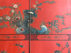 A Red Lacquered 1920's Chinese Export Four Panel Double Sided Screen