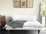 'J' or 'F' Large Bolster Cushion - Antique French J or F Monogram I on Linen JI-0823