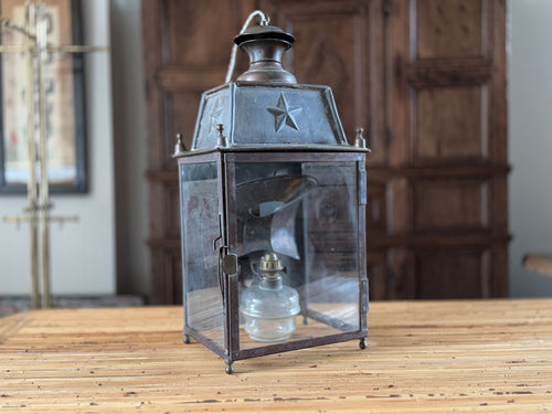 A 19th C Parisian 'Guichard & Co' Tole Wall Hanging Lantern