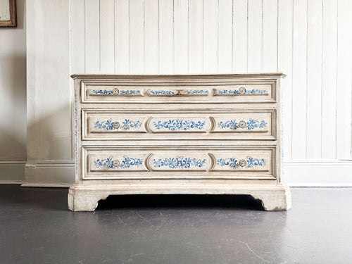 An 18th C Italian Three Drawer Commode with Later Decoration