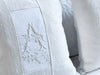 A - An Antique French White on White 'A' Monogrammed 30cm Cushion