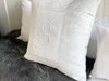 S - An Antique French Monogrammed 50cm 'S' Cushion