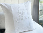J - An Antique French Monogrammed 50cm 'J' Cushion