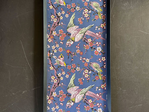 A Colourful 19th C French Wallpaper Panel with Parrots & Flowers