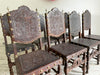 A Set of Eight 19th Century Portuguese Embossed Leather Dining Chairs