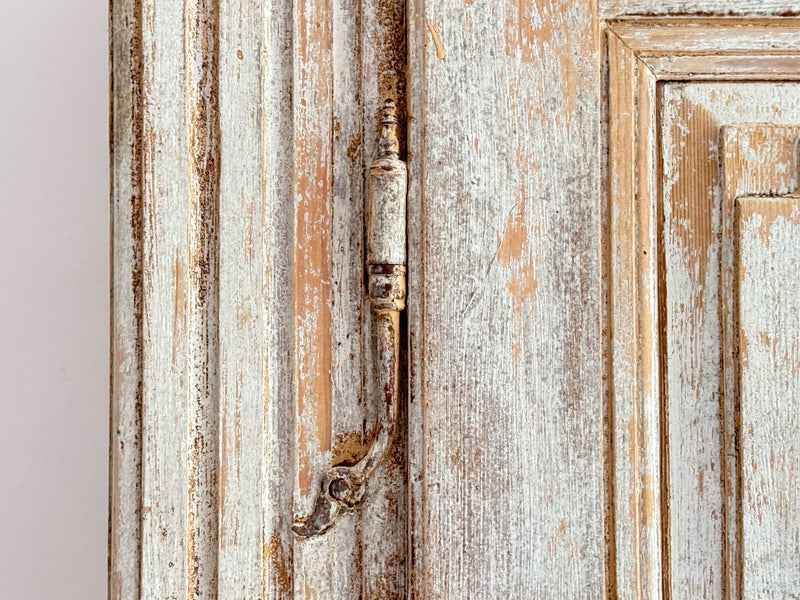 A Late 18th C Painted French Armoire with Reeded Decoration