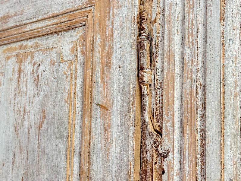 A Late 18th C Painted French Armoire with Reeded Decoration