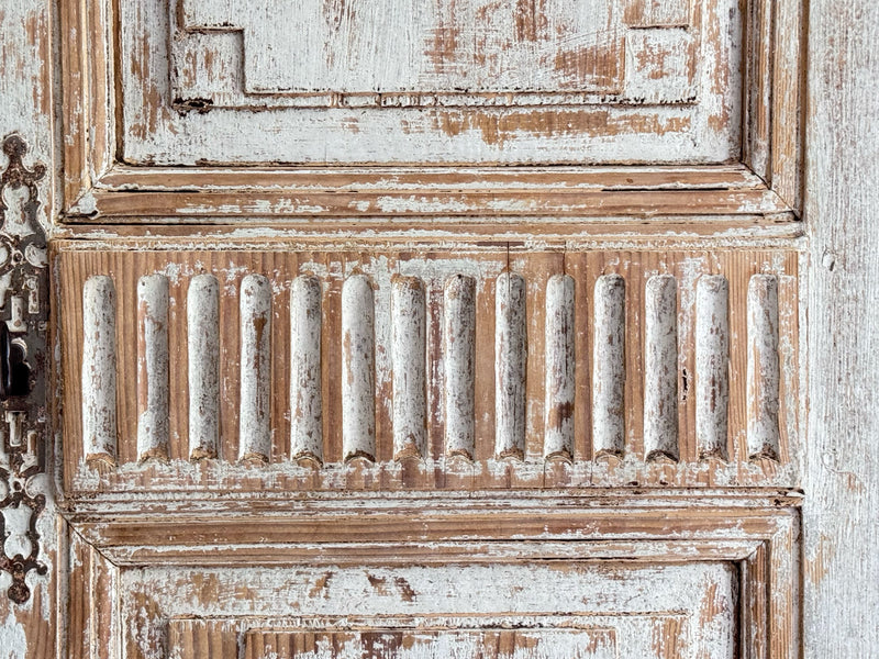 A Late 18th C Painted French Armoire with Reeded Decoration