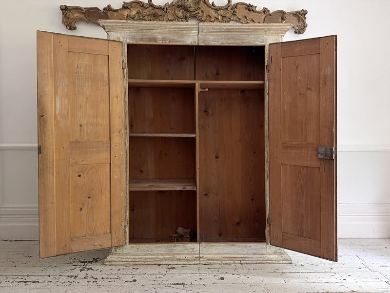 A Late 18th C Painted French Armoire with Reeded Decoration