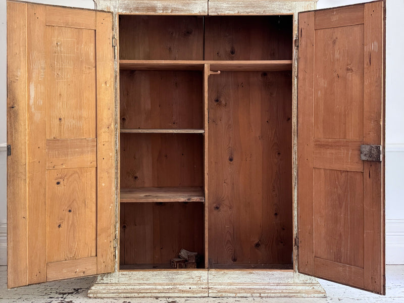 A Late 18th C Painted French Armoire with Reeded Decoration