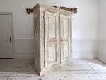 A Late 18th C Painted French Armoire with Reeded Decoration