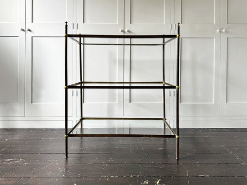 A Late 19th C French Brass Etagere with Three Adjustable Shelves