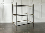 A Late 19th C French Brass Etagere with Three Adjustable Shelves