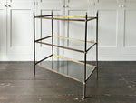 A Late 19th C French Brass Etagere with Three Adjustable Shelves