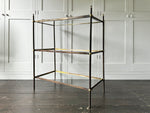 A Late 19th C French Brass Etagere with Three Adjustable Shelves