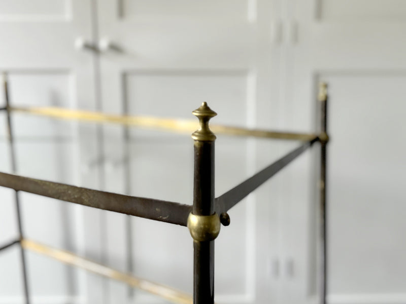 A Late 19th C French Brass Etagere with Three Adjustable Shelves