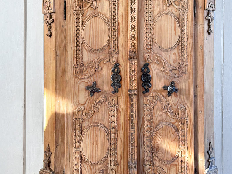 A Petite 18th C Carved Cupboard with Crest