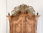 A Petite 18th C Carved Cupboard with Crest