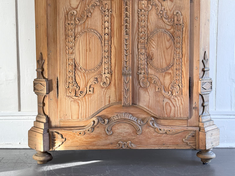 A Petite 18th C Carved Cupboard with Crest