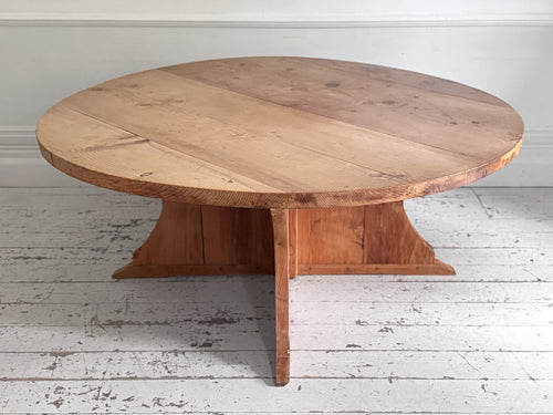 A Huge Circular Estate Made Cedar Wood Dining Table