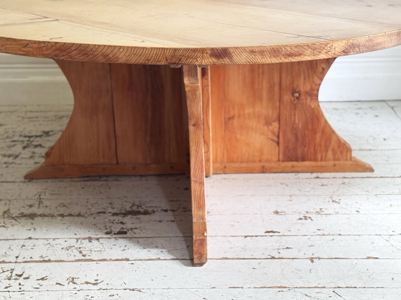A Huge Circular Estate Made Cedar Wood Dining Table