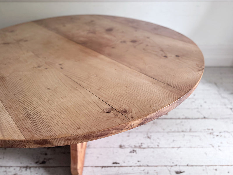A Huge Circular Estate Made Cedar Wood Dining Table