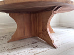 A Huge Circular Estate Made Cedar Wood Dining Table