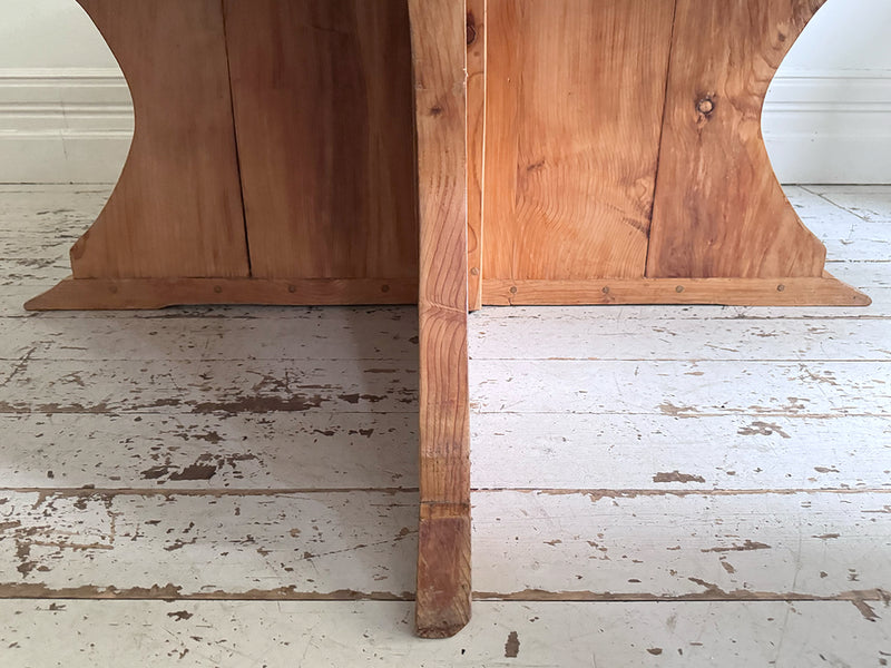 A Huge Circular Estate Made Cedar Wood Dining Table