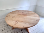 A Huge Circular Estate Made Cedar Wood Dining Table