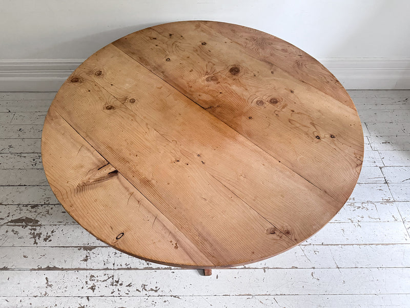 A Huge Circular Estate Made Cedar Wood Dining Table