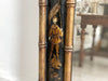 A 19th C Italian Black Lacquer Chinoiserie Mirror with Pagoda Top