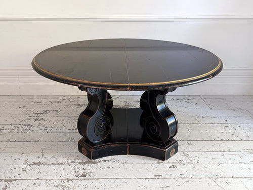 A Late 19th C Ebonised Extending Dining Table