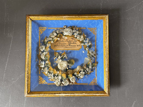 A 19th C Framed Marriage Flower Crown