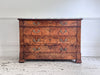 An Early 19th C French Burr Walnut Commode with Arabescato Marble Top