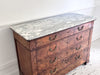 An Early 19th C French Burr Walnut Commode with Arabescato Marble Top