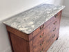 An Early 19th C French Burr Walnut Commode with Arabescato Marble Top