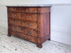 An Early 19th C French Burr Walnut Commode with Arabescato Marble Top