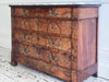 An Early 19th C French Burr Walnut Commode with Arabescato Marble Top