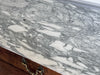 An Early 19th C French Burr Walnut Commode with Arabescato Marble Top