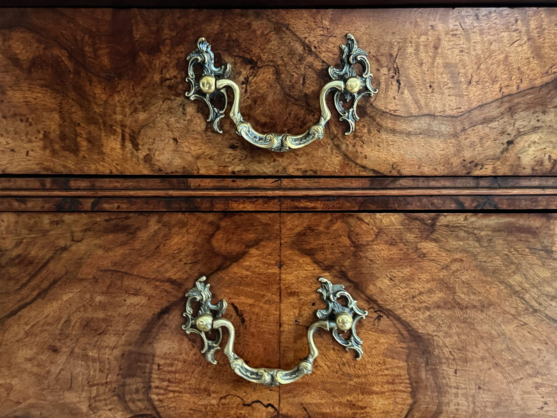 An Early 19th C French Burr Walnut Commode with Arabescato Marble Top