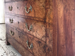 An Early 19th C French Burr Walnut Commode with Arabescato Marble Top
