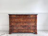 An Early 19th C French Burr Walnut Commode with Arabescato Marble Top